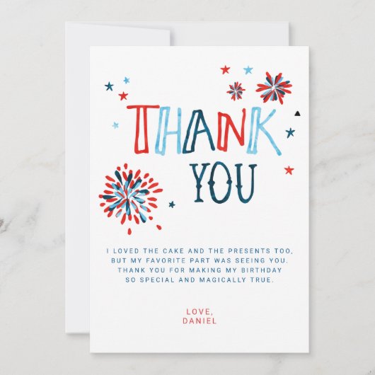 Little Firecracker 4th van juli Dank u kaart (Voorkant)