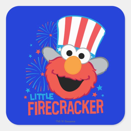 Little Firecracker Elmo Vierkante Sticker (Voorkant)