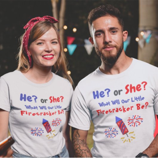 Little Firecracker Gender Reveal T-Shirt