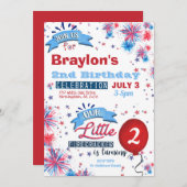 Little Firecracker Invitation du 2e anniversaire (Devant / Derrière)