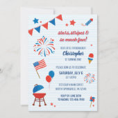 Little Firecracker op 4 juli Birthday Invitation Kaart (Voorkant)