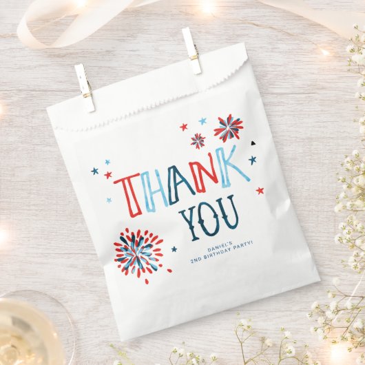 Little Firecracker op 4 juli Birthday Party Bedankzakje (Geknipt)