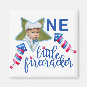 Little Firecracker op 4 juli Birthday Party Magneet