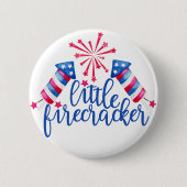 Little Firecracker op 4 juli Birthday Party Ronde Button 5,7 Cm (Voorkant)