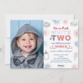 Little Firecracker Red Blue 2e verjaardag Kaart (Voorkant)