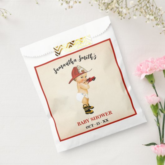 Little Firefighter Baby shower Party Favor Bag Bedankzakje (Gezegeld)