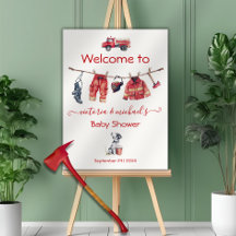 Little Firefighter Baby shower Welkomstbord