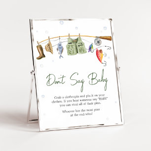 Little Fisherman Baby Shower Don't Say Baby Poster