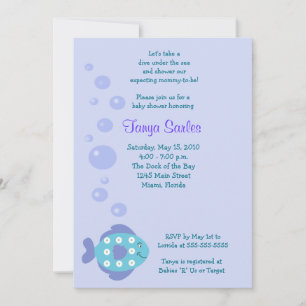 Little Fishing Ocean 5x7 Baby shower Invitation Kaart
