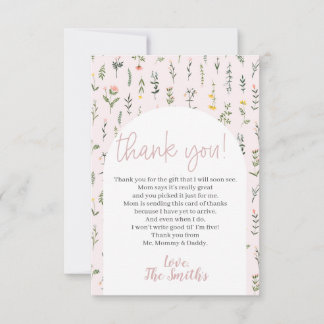 Little Fleur sauvage Baby shower Merci Cartes