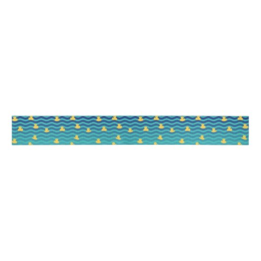 Little Floating Yellow Ducks Grosgrain Lint (Voorkant)