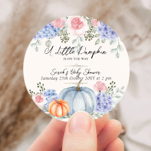 Little Floral Pumpkin Halloween Herfst Baby shower Ronde Sticker