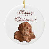 LITTLE FLORENTINE ANGEL Red Ruby Gem Stone Keramisch Ornament (Achterkant)