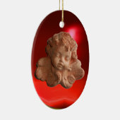 LITTLE FLORENTINE ANGEL Red Ruby Gem Stone Keramisch Ornament (Rechts)