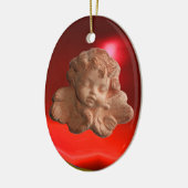 LITTLE FLORENTINE ANGEL Red Ruby Gem Stone Keramisch Ornament (Links)