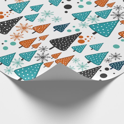 Little Forest Blauwgroen-Sinaasappel inpakpapier (Hoek)