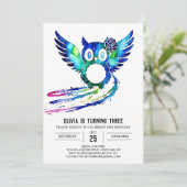 Little Forest digitale uil verjaardag Kaart (Staand voorkant)