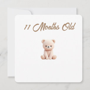 Little Forest Friends Baby Mijlpaalkaart – 11 Maan Feestdagenkaart