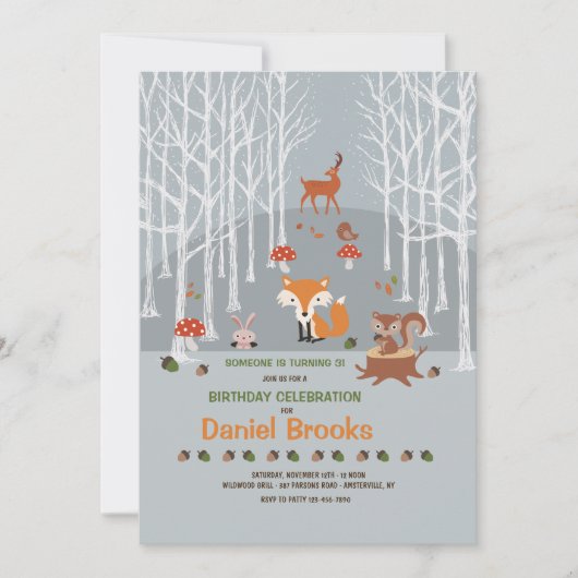 Little Forest Friends Uitnodiging (Voorkant)