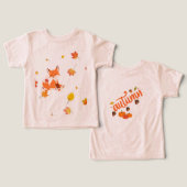 Little Fox & Autumn Leaves Baby T-Shirt" (Design Recto & Verso)