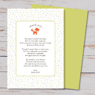 Little Fox baby shower bedankbriefje Bedankkaart