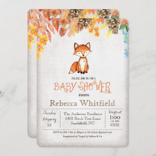 Little Fox Baby shower Invitation Kaart