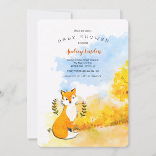 Little Fox Baby shower Invitation Kaart