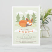 Little Fox Baby shower Invitation Kaart (Staand voorkant)