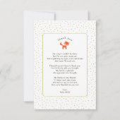 Little Fox baby shower merci note (Devant)