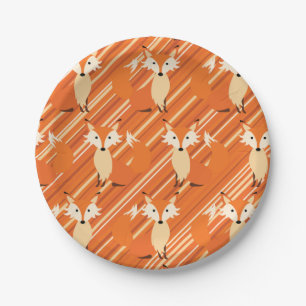 Little Fox Cute Colorful 1st Birthday Party Theme Papieren Bordje