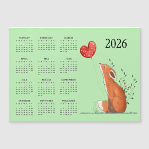 Little Fox Design 2026 Agenda Magnetische Kaart