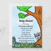 Little Fox en Forest Friends Boy's Baby shower Kaart (Achterkant)