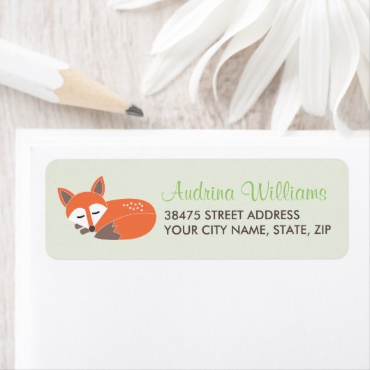 Little Fox Étiquette de adresse (En situation)