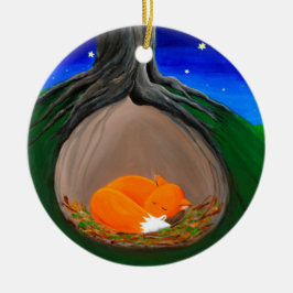 Little Fox | Hout Keramisch Ornament