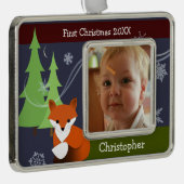 Little Fox Keepomwille Kerstversiering Verzilverd Kader Ornament (Rechts)