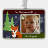 Little Fox Keepomwille Kerstversiering Verzilverd Kader Ornament (Voorkant)