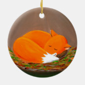 Little Fox | Kute Keramisch Ornament (Achterkant)
