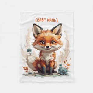 Little Fox Personalized Fleece Deken