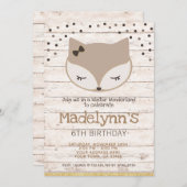 Little fox, wonderland Birthday Invitation (Devant / Derrière)