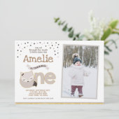 Little fox, Wonderland Invitation with photo (Debout devant)