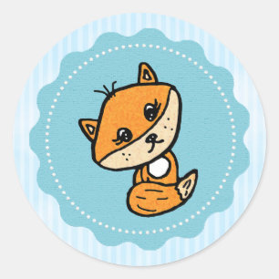 Little Fox Woodland Creater Forest Animal Ronde Sticker