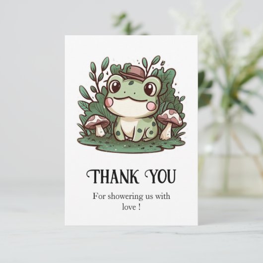 Little Frog Baby shower Bedankkaart (Staand voorkant)