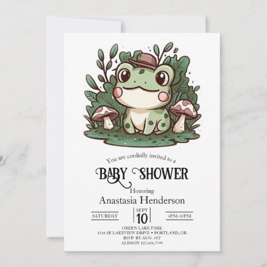  Little Frog Baby shower Kaart (Voorkant)