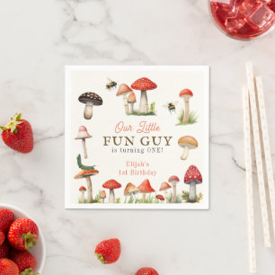 Little Fun Guy Mushroom Bee Boy Verjaardag Servet
