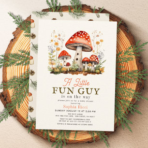 Little Fun Guy Mushroom Boy Baby shower Kaart