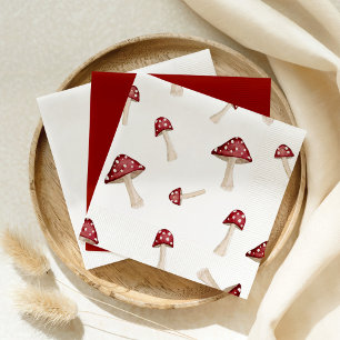 Little Fun Guy Woodland Waterverf Red Mushroom Servet