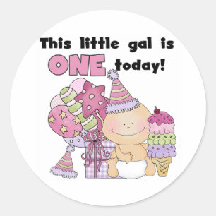 Little Gal is een Tshirts en geschenken Ronde Sticker