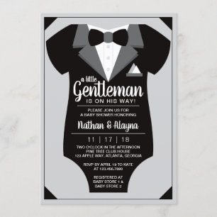 Little Gentleman Baby shower Invitation Tuxedo Kaart