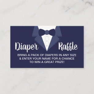 Little Gentleman Diaper Raffle Ticket, Tuxedo Visitekaartje
