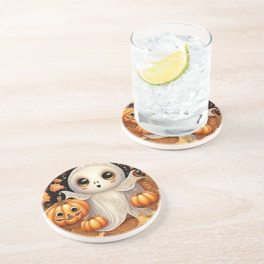 Little Ghost 1 Zandsteen Onderzetter (Zijkant)